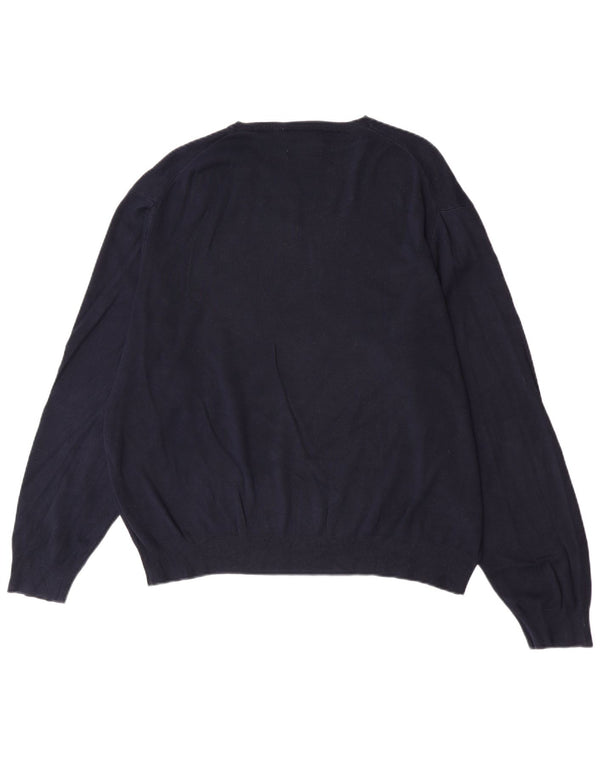 Polo Ralph Lauren Męski sweter z dekoltem w kształcie litery V, 2XL, granatowy, bawełniany