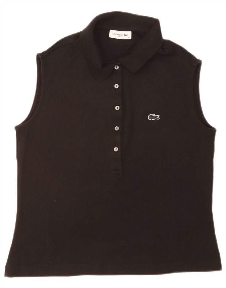 Damska koszulka polo Lacoste Slim Fit bez rękawów, rozmiar 40, średnia czarna