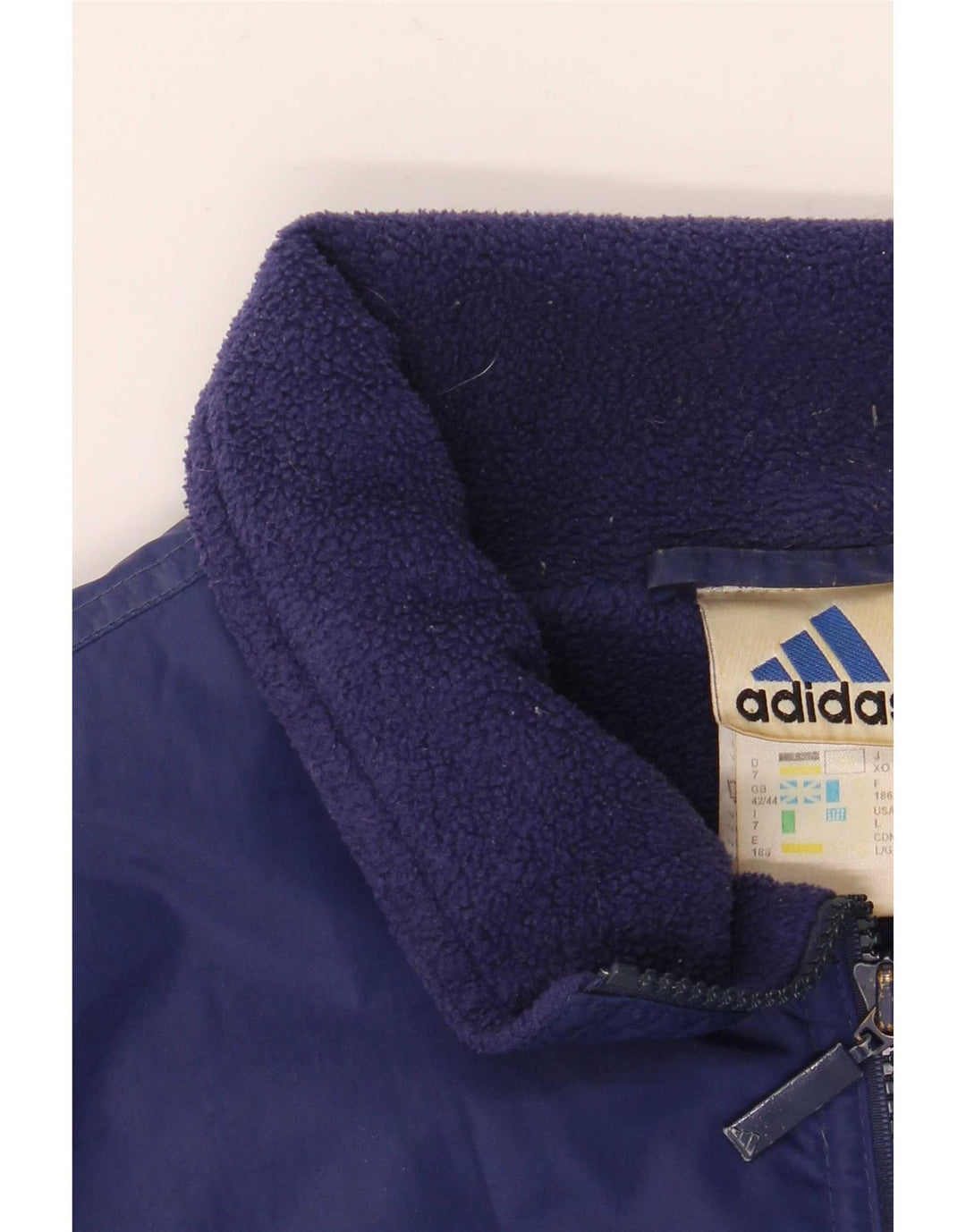 Męska kurtka bomber Adidas UK 42/44, duża, niebieska, poliamidowa