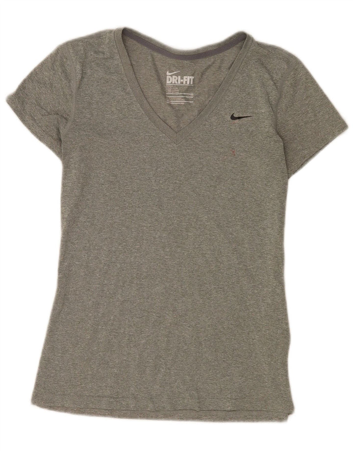 T-shirt damski Nike Top UK 10, mały, szary, nakrapiany poliester