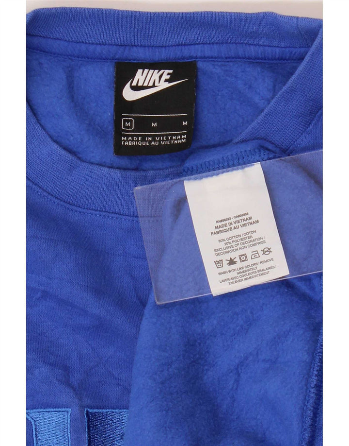 Męska bluza z grafiką Nike, średnioniebieska, bawełniana