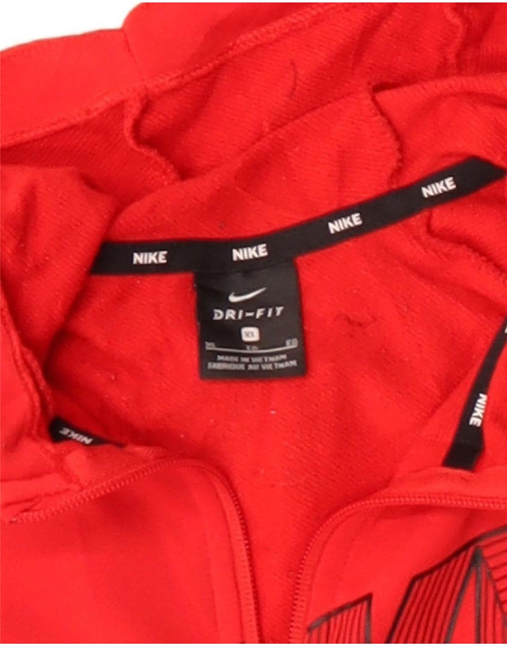 Damski sweter z kapturem Nike Dri Fit Graphic, UK 18 XL, czerwony poliester