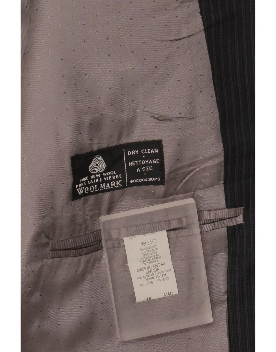 Męska marynarka Calvin Klein Longline UK 44 2XL Czarna w prążki Nowa wełna