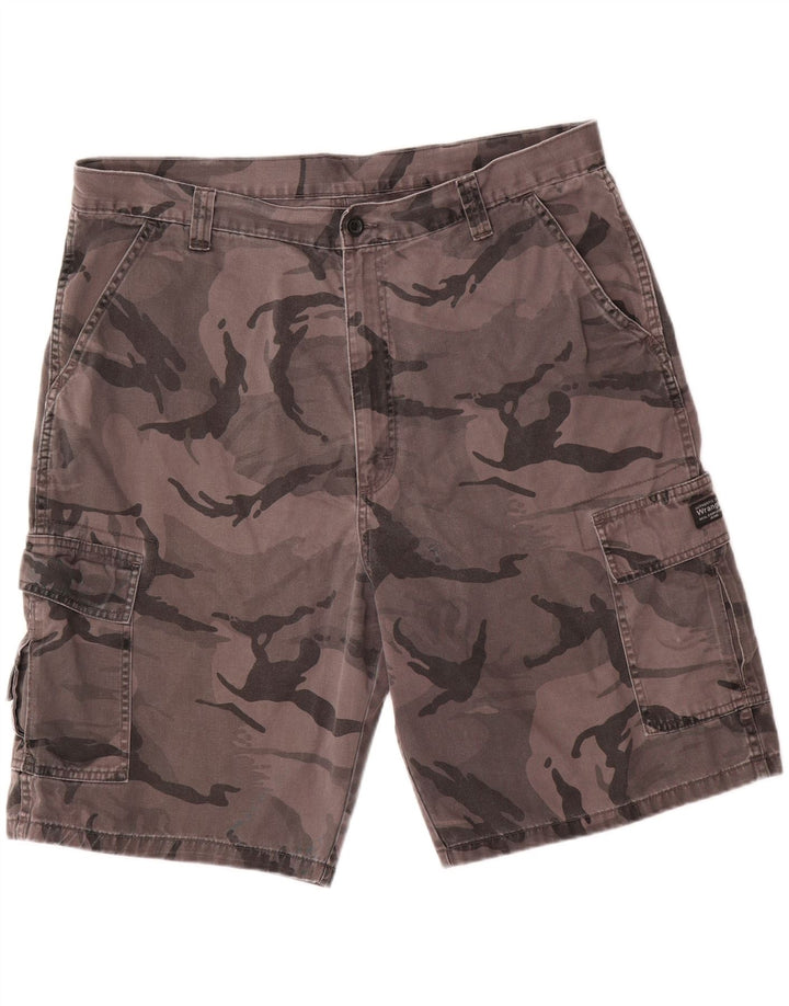 Męskie spodenki cargo Wrangler W38 XL, szara bawełna w kamuflażu