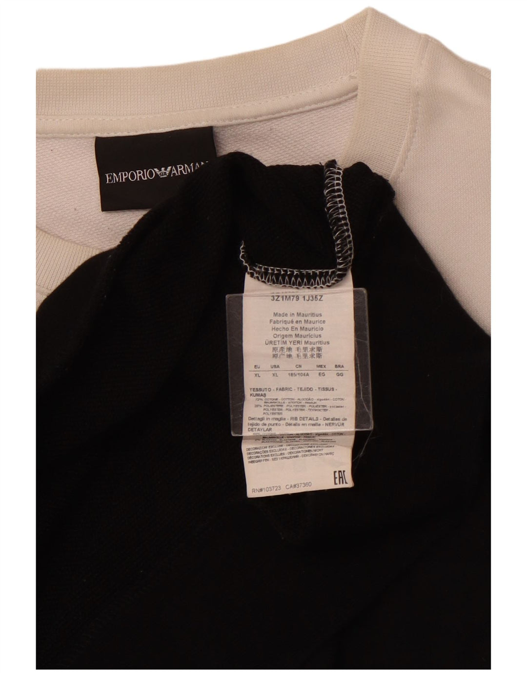 Damska bluza z grafiką EMPORIO ARMANI UK 18 XL w kolorze czarnym