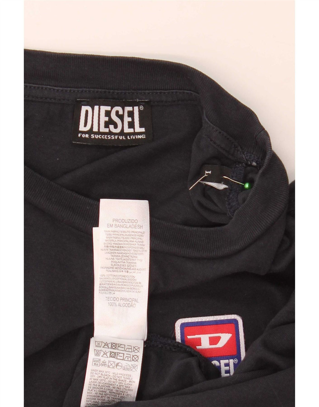 T-shirt męski Diesel, duży, granatowy, bawełniany