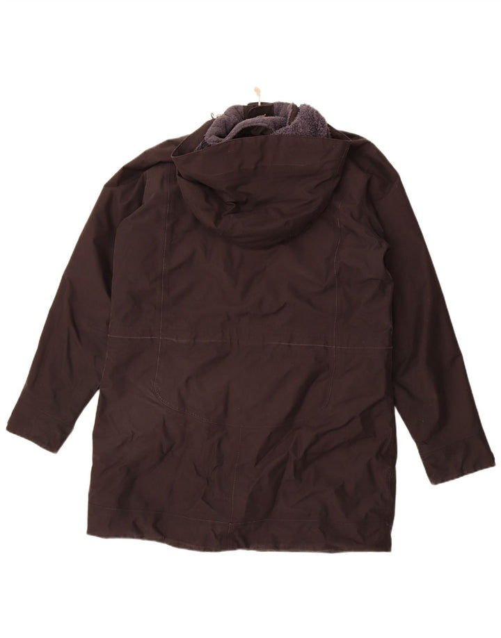 Damski płaszcz wiatrówkowy Jack Wolfskin z kapturem UK 16, duży, czarny poliester