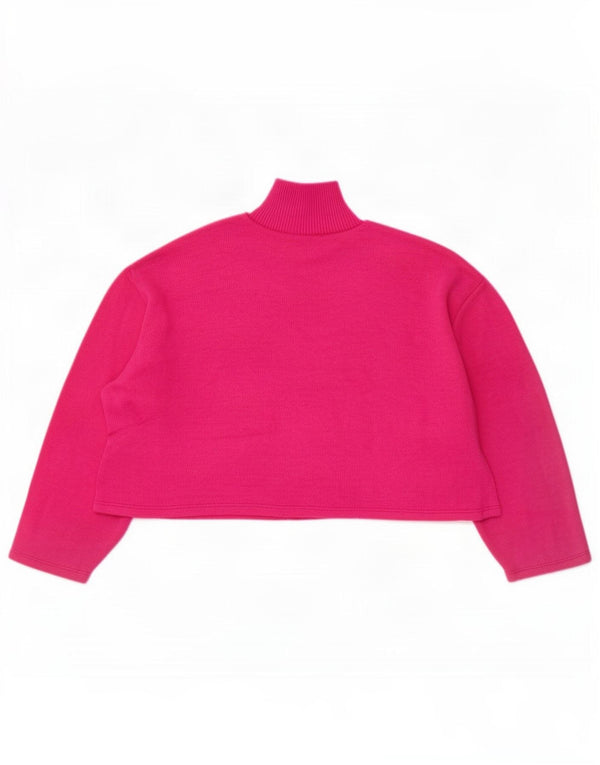 Sweter damski Zara Crop Oversize z golfem UK 10 Small Pink