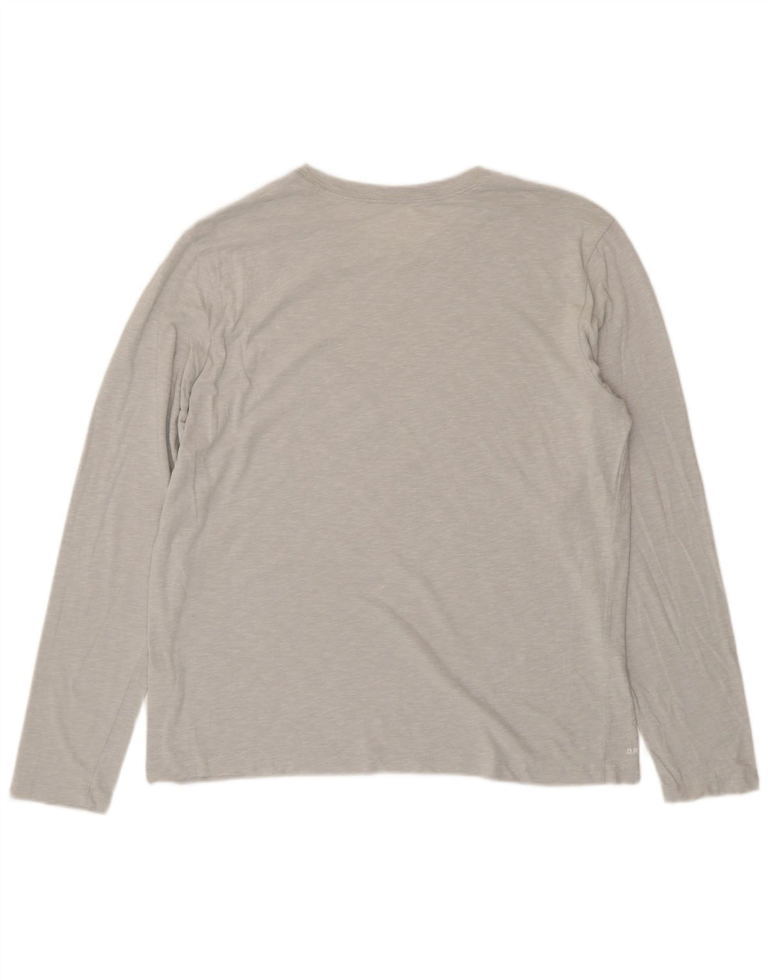 NIKE Mens Dri Fit Graphic Top Long Sleeve Large Grey Cotton