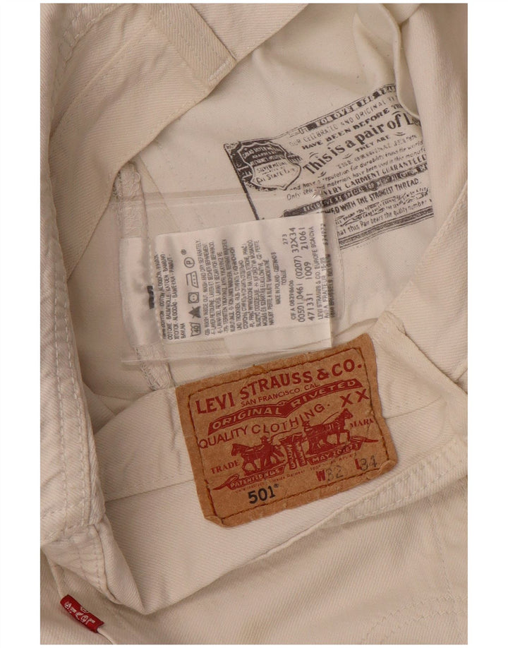 Męskie dżinsy Levi's 501 Straight W32 L26 Biała bawełna