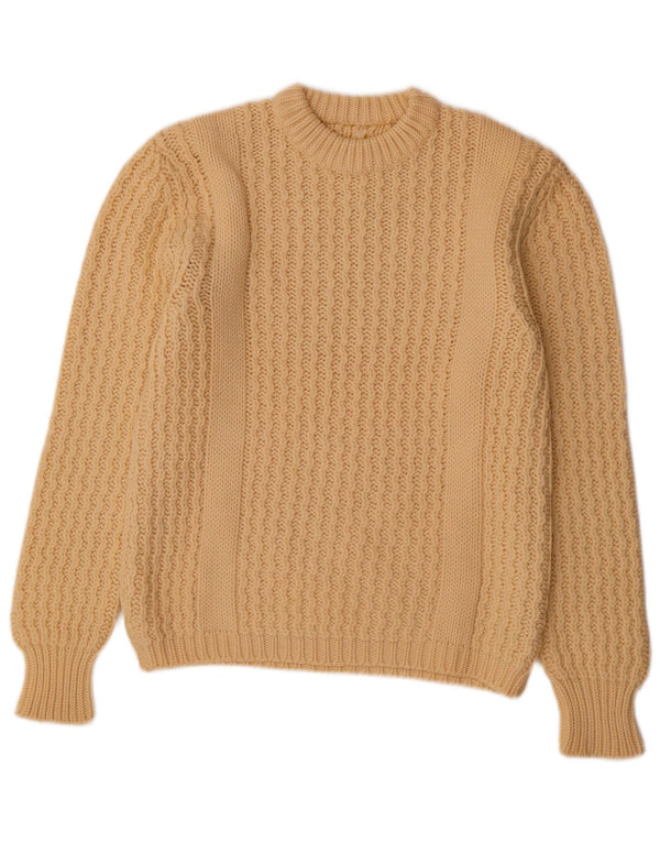 Sweter damski VINTAGE z okrągłym dekoltem UK 14 średni beż