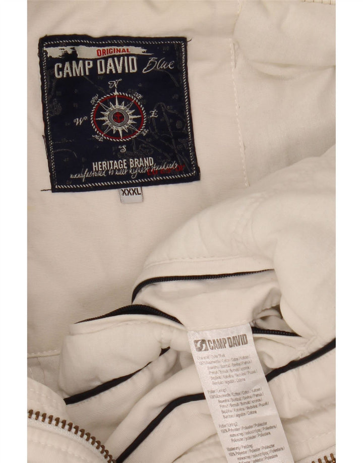 Męska kurtka bomber Camp David Graphic UK 46 3XL Biała bawełna