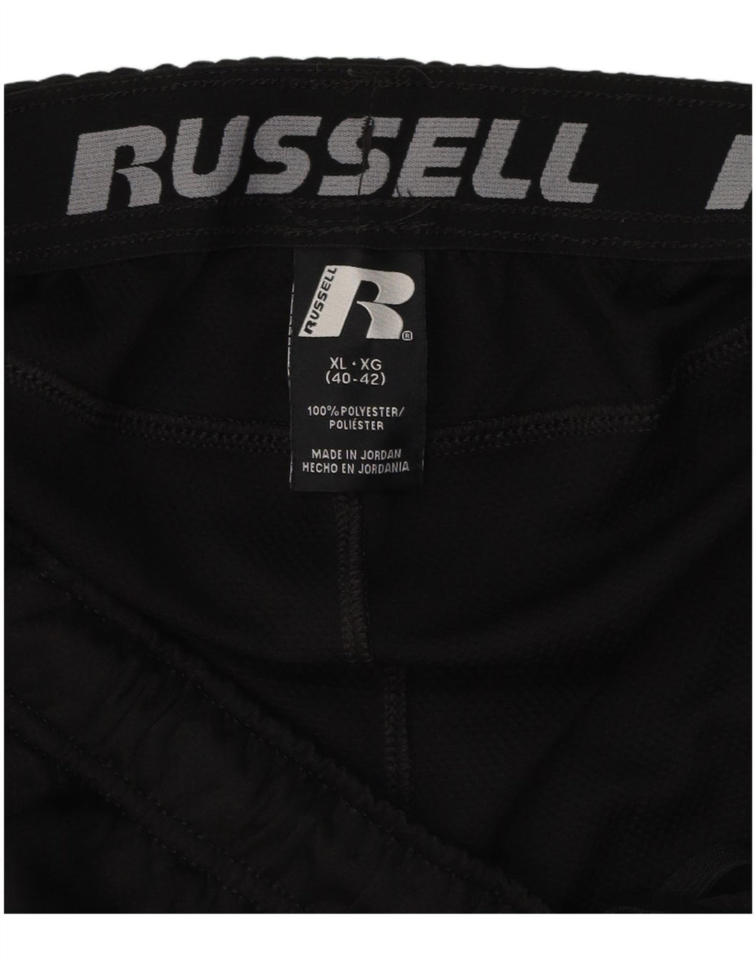 Męskie spodenki sportowe RUSSELL ATHLETIC XL, czarne, poliestrowe