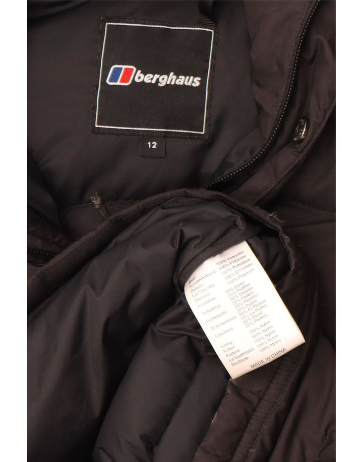 Damski ocieplany płaszcz z kapturem Berghaus UK 12, średni czarny poliester