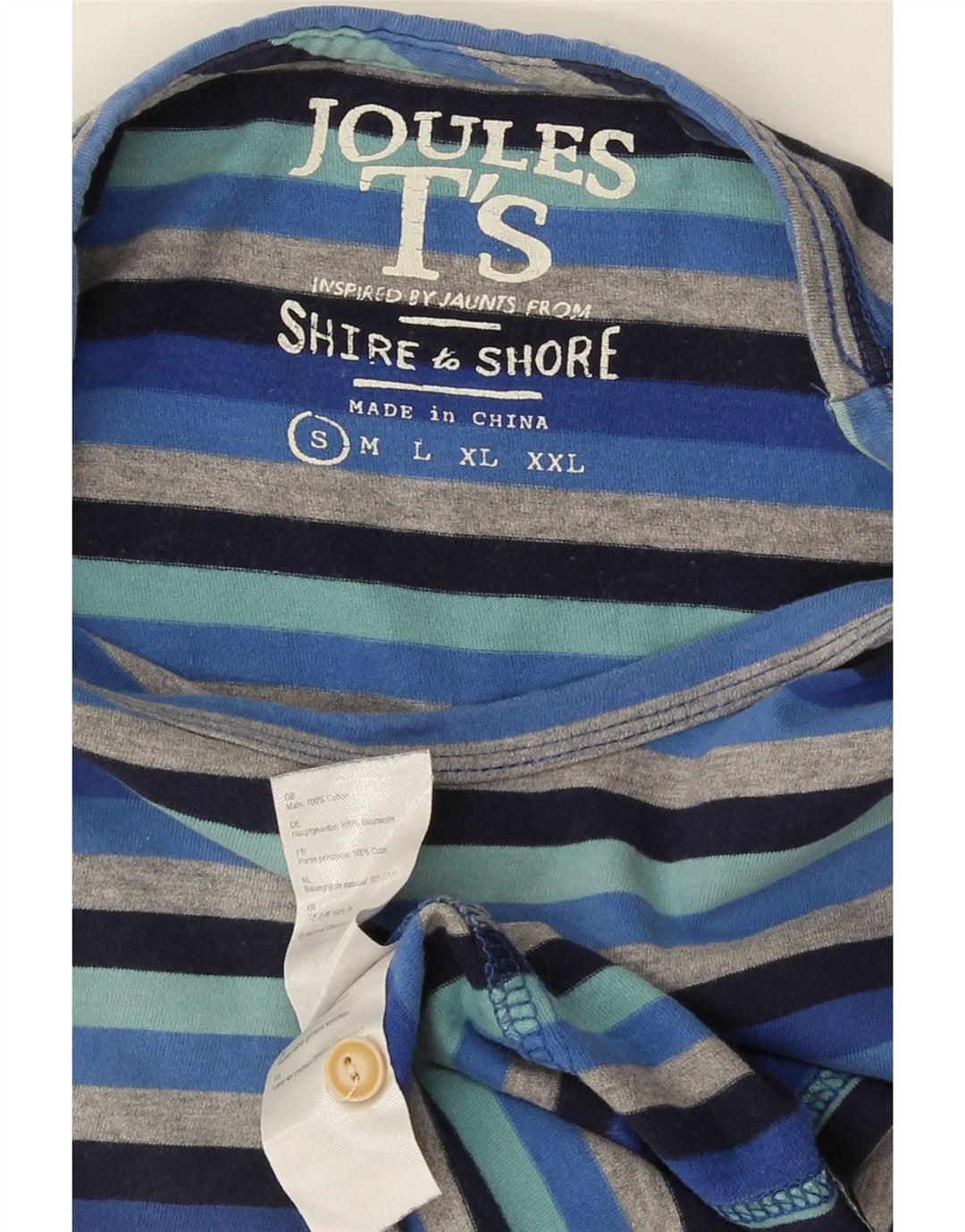 T-shirt męski Joules, bawełniany, w małe niebieskie paski