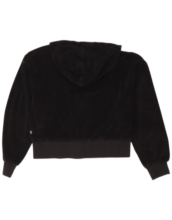 Damska bluza z kapturem Puma Crop Velvet Zip UK 14, średnia czarna bawełna
