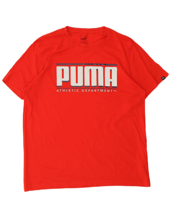 Męska koszulka z grafiką Puma XL, czerwona, bawełniana