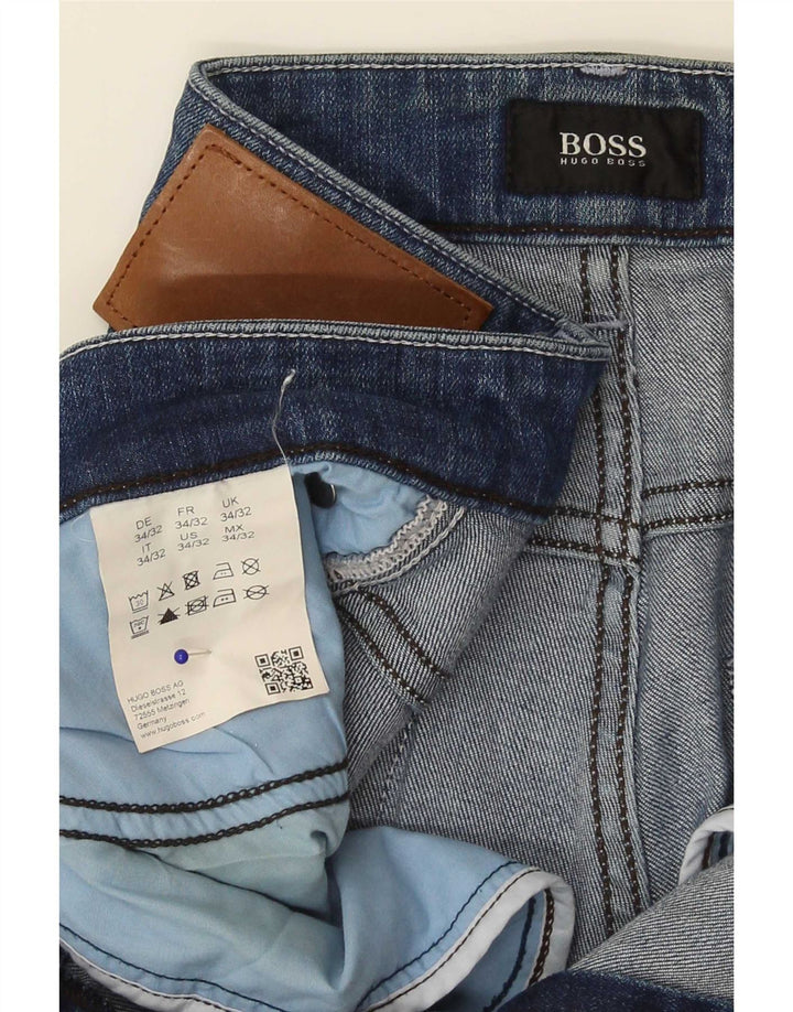 Męskie jeansy slim Hugo Boss W34 L32 Niebieskie bawełniane