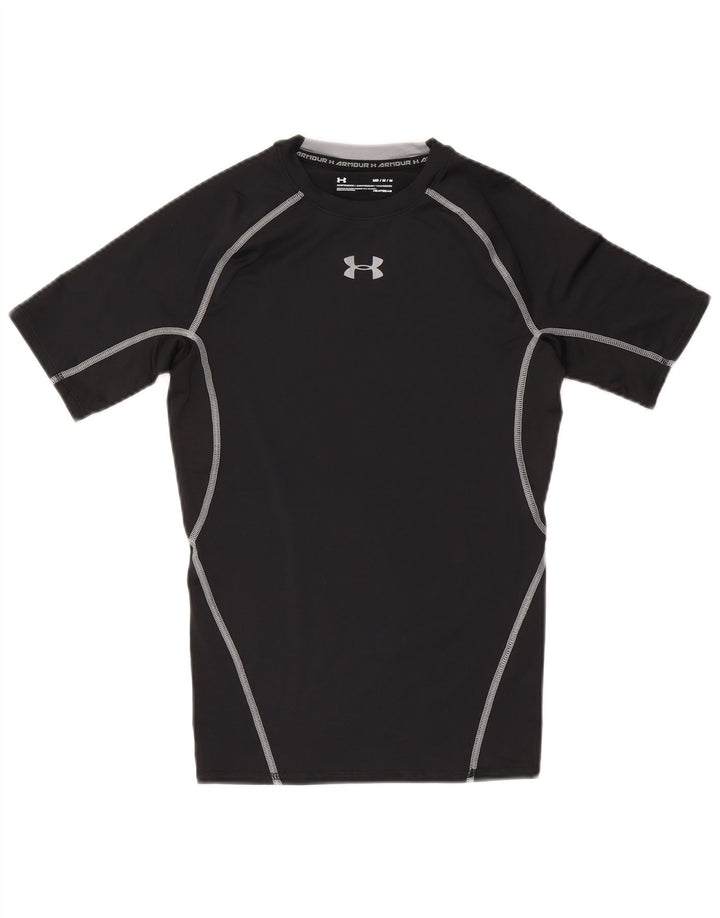 Męski T-shirt z grafiką Under Armour Heat Gear, średni czarny poliester