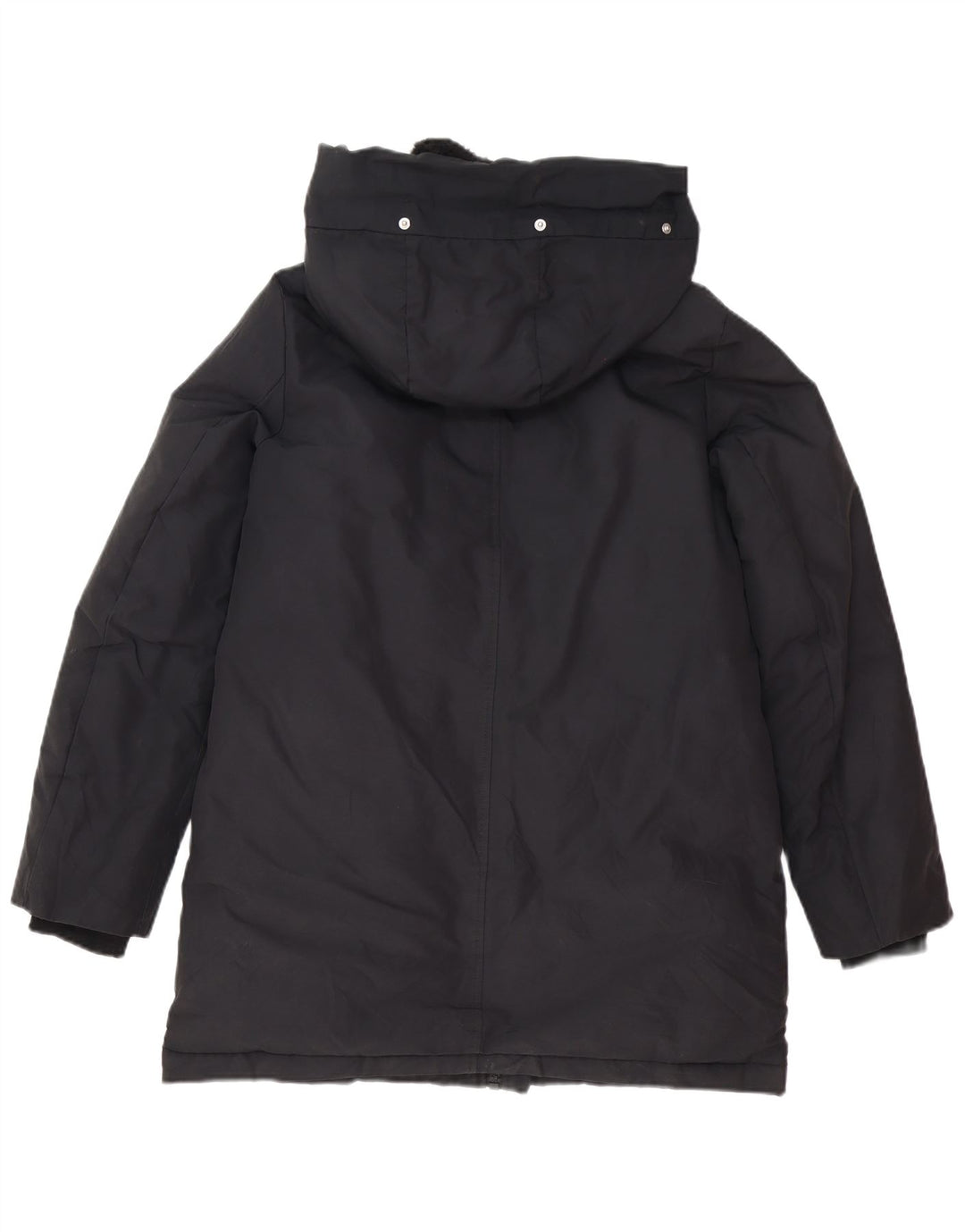 Damska kurtka parka z kapturem Zara UK 6 XS, czarny poliester