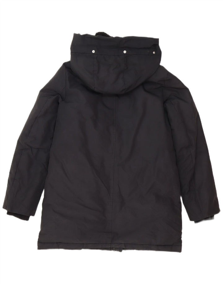Damska kurtka parka z kapturem Zara UK 6 XS, czarny poliester
