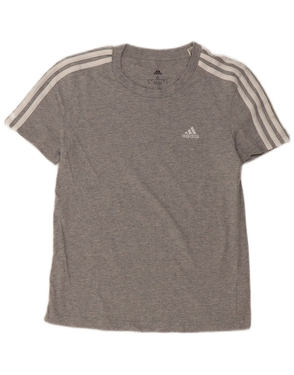 Damska koszulka Adidas Crop Top UK 8/10 Mała, szara bawełna
