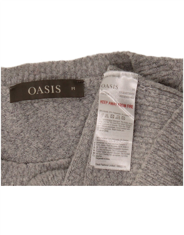 Damski sweter Oasis z okrągłym dekoltem, UK 12, średni szary akryl