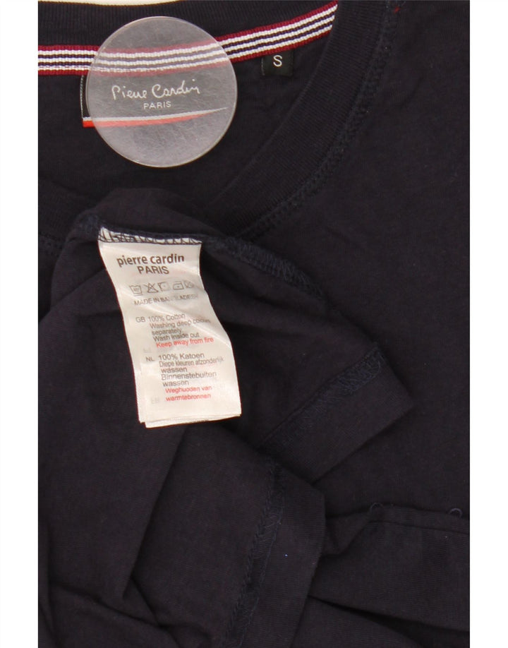 Męski top Pierre Cardin z długim rękawem, mały, granatowy, bawełniany