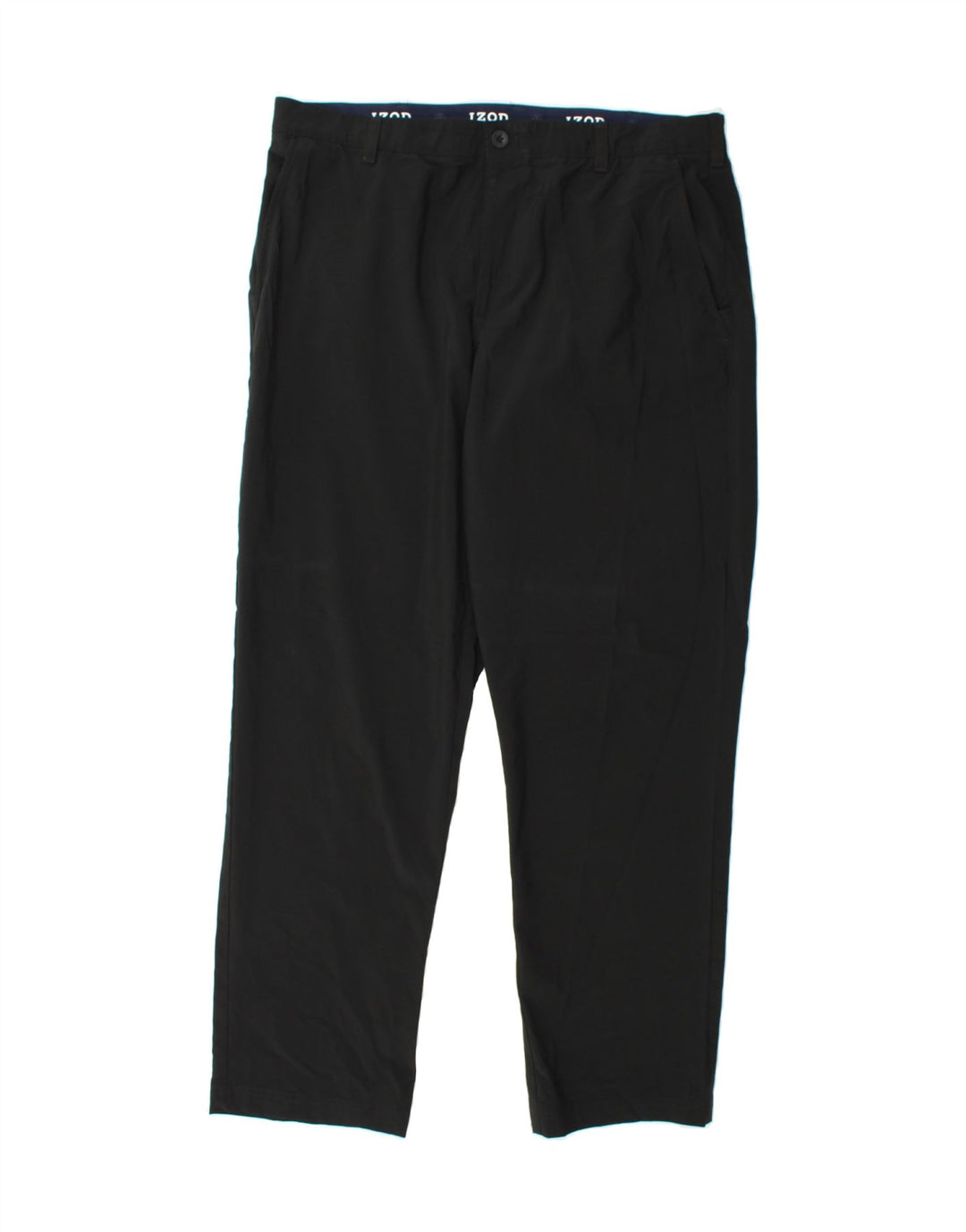 IZOD Mens Straight Suit Trousers W38 L32 Black Polyester Vintage Izod and Second-Hand Izod from Messina Hembry 