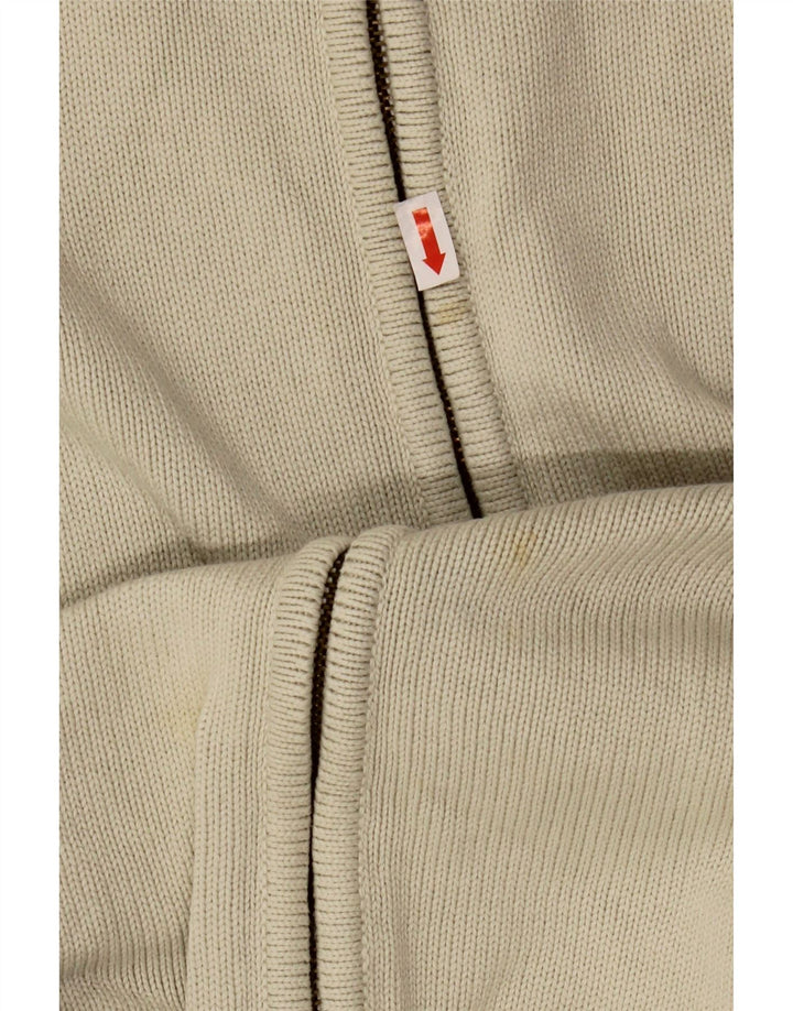 Męski sweter rozpinany Zara XL w kolorze złamanej bieli, bawełniany