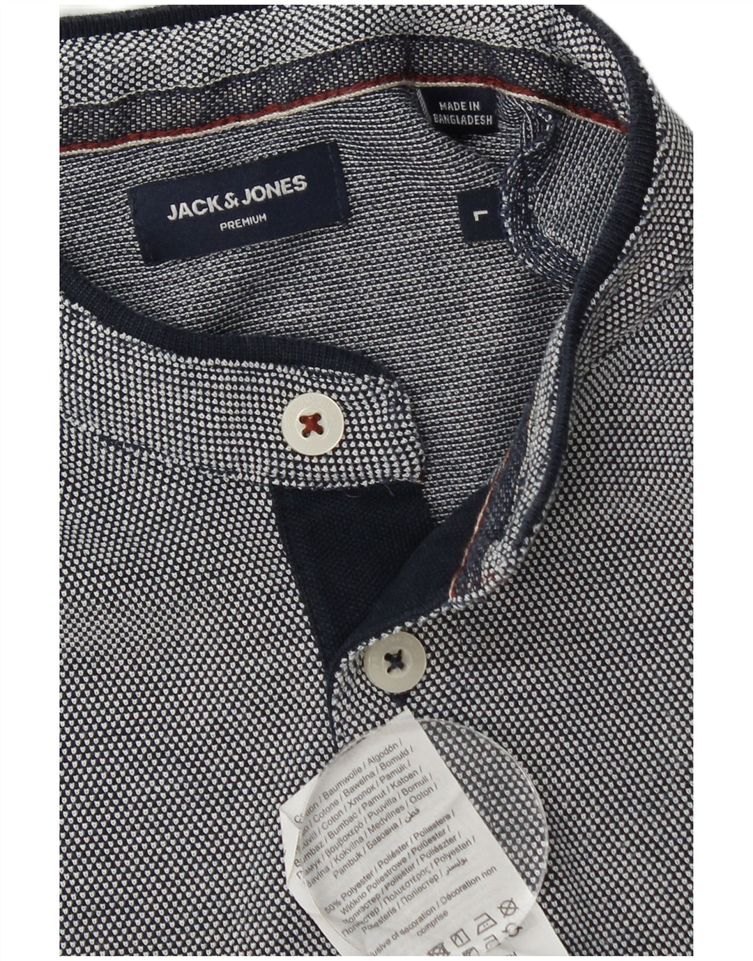 Męska koszulka polo Jack & Jones, duża, granatowa, bawełniana