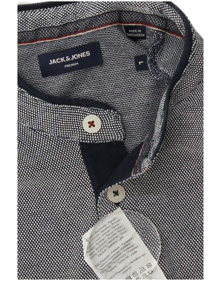 Męska koszulka polo Jack & Jones, duża, granatowa, bawełniana