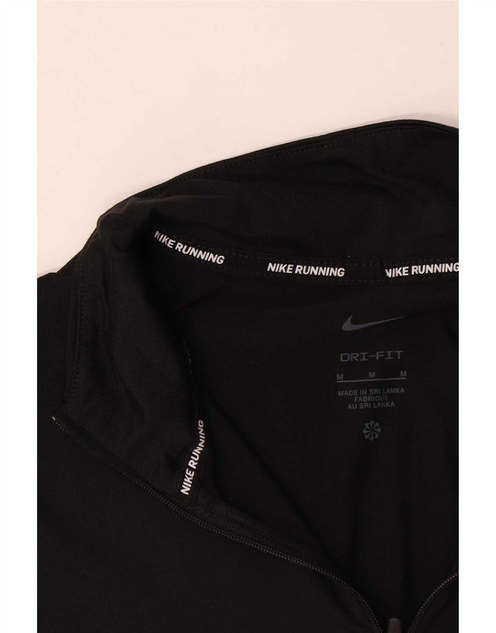 Męski dres Nike Dri Fit z zamkiem błyskawicznym na szyi, średni czarny poliester
