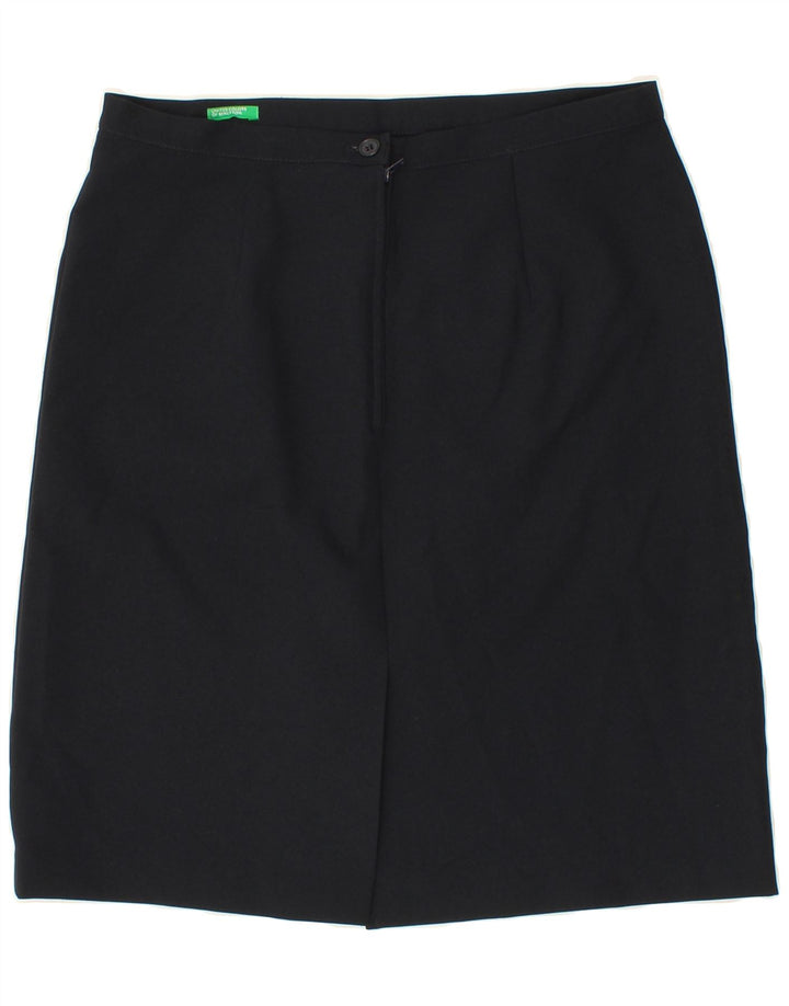 BENETTON Womens Pencil Skirt IT 46 Large W30 Black Polyester Vintage Benetton and Second-Hand Benetton from Messina Hembry 