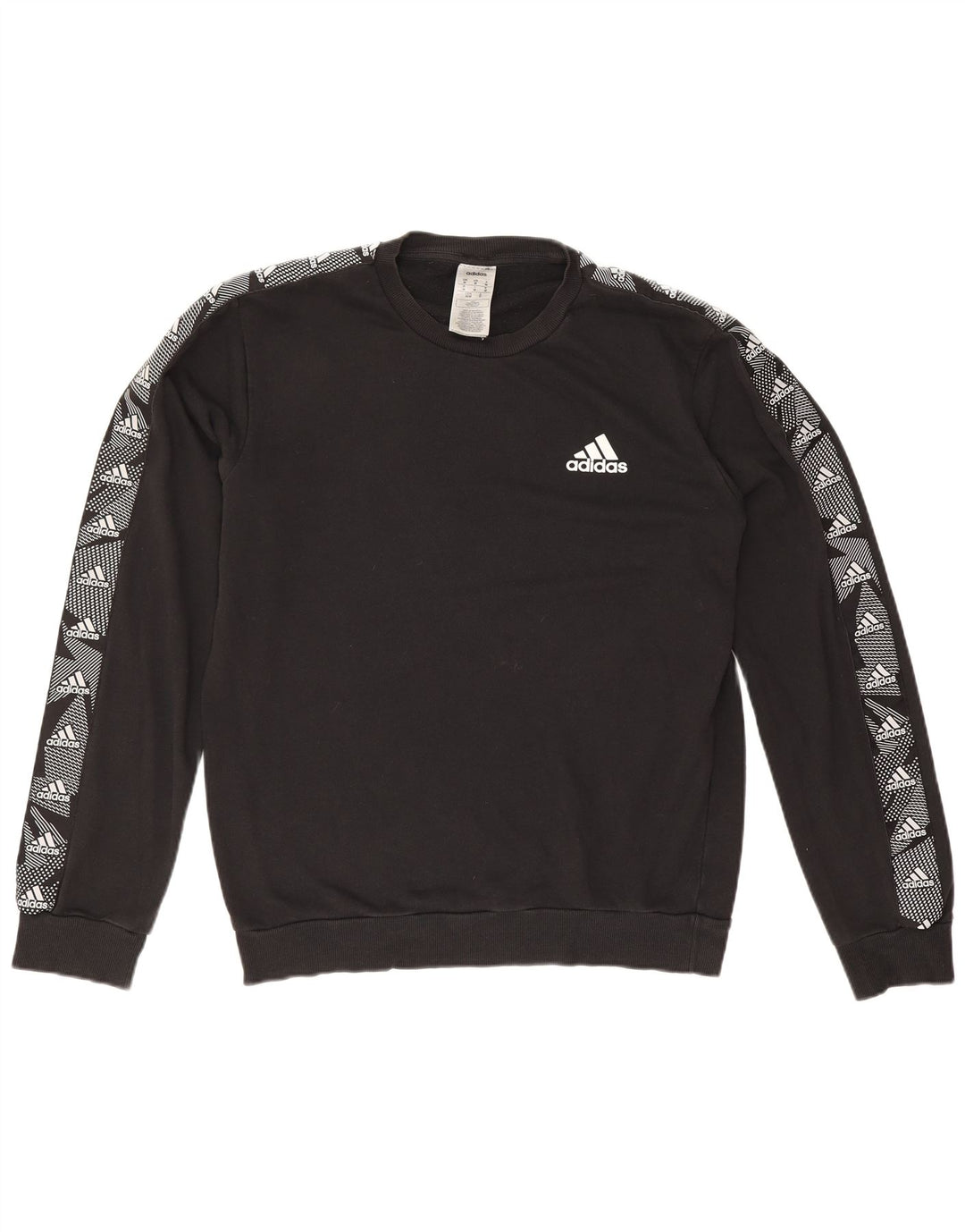 Męska bluza Adidas z grafiką, średnia czarna bawełniana