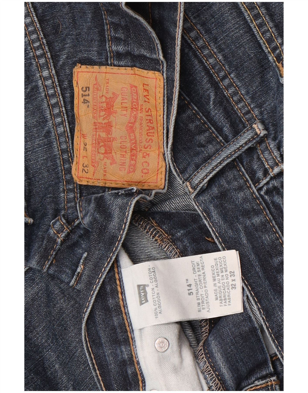 Męskie jeansy Levi's 514 Straight W32 L32 Niebieskie bawełniane