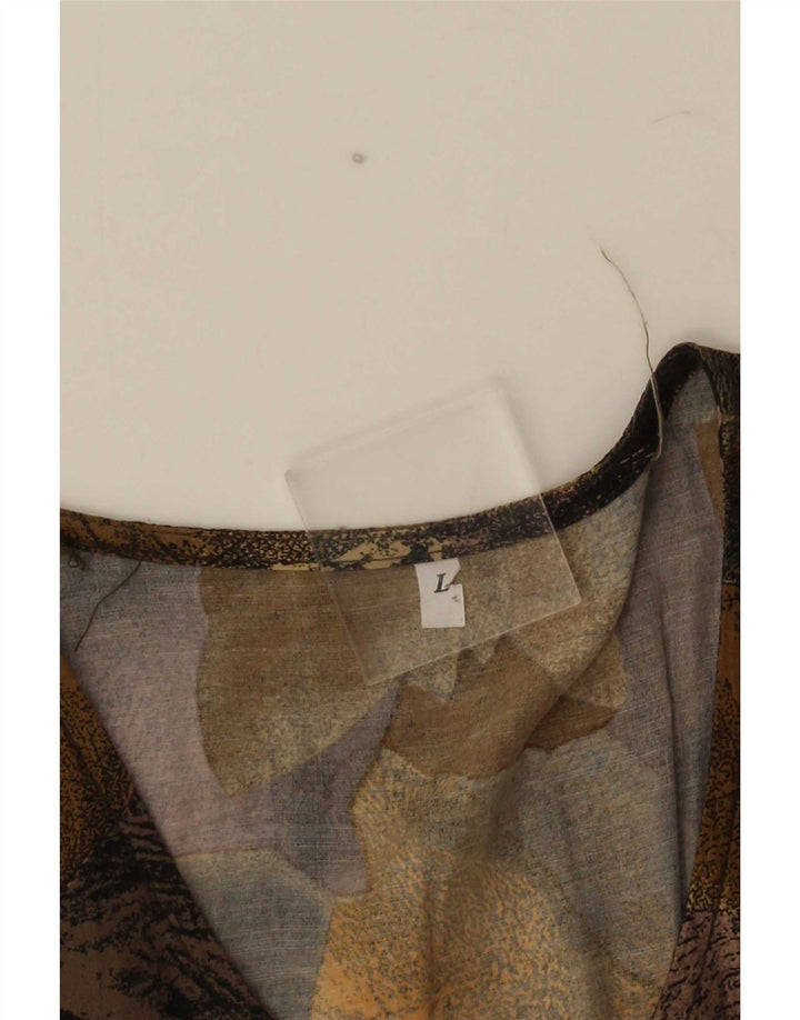 Kostium damski w stylu vintage w abstrakcyjny wzór UK 14, duży, zielony