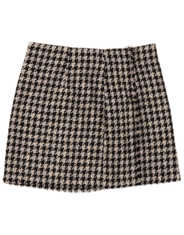 Zara Womens Mini Skirt Small W26 Black Houndstooth Polyester