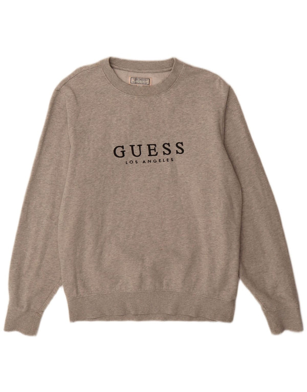 Męska bluza Guess z grafiką, UK 34 XS, szara, nakrapiana bawełna