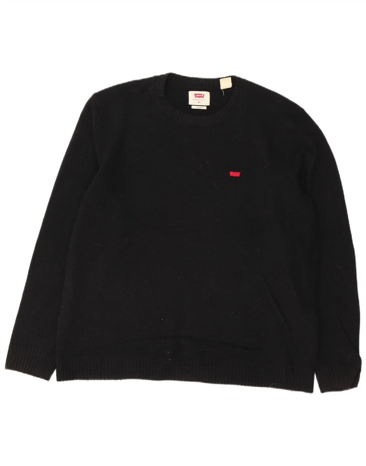 Męski standardowy sweter z okrągłym dekoltem Levi's XL, czarna wełna
