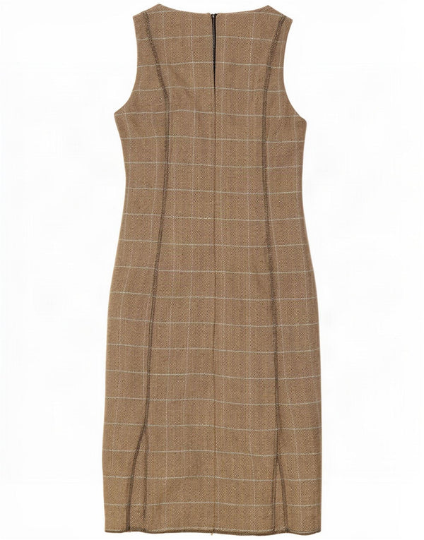 Damska sukienka bez rękawów Benetton UK 8 Small Brown Chevron