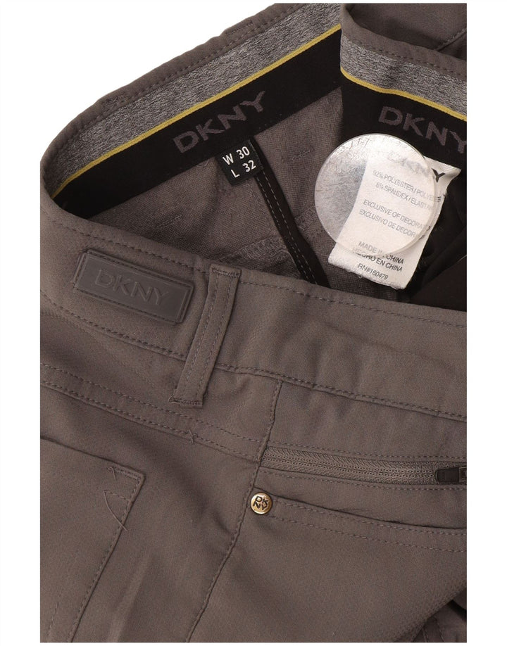 Męskie proste spodnie codzienne Dkny W30 L32 Szary poliester