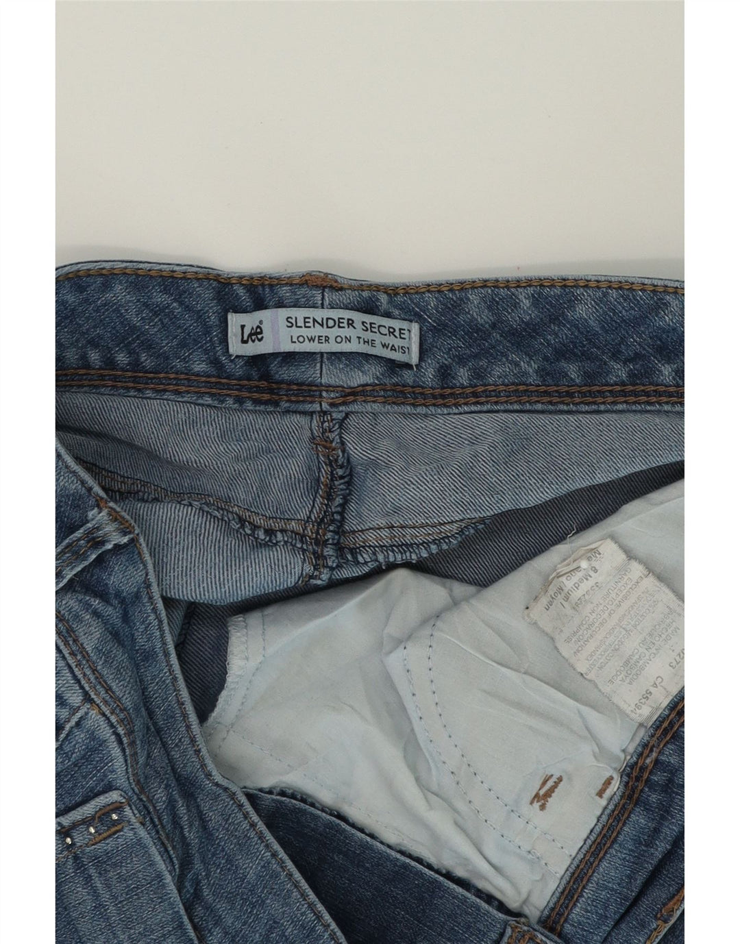 LEE Womens Slender Secret Capri Jeans US 8 Medium W30 L22 Blue Cotton Vintage Lee and Second-Hand Lee from Messina Hembry 
