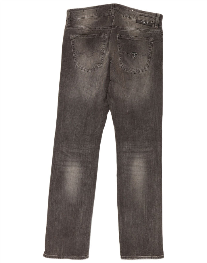 Jeansy Guess Męskie Anioły W30 L32 Szare Bawełniane