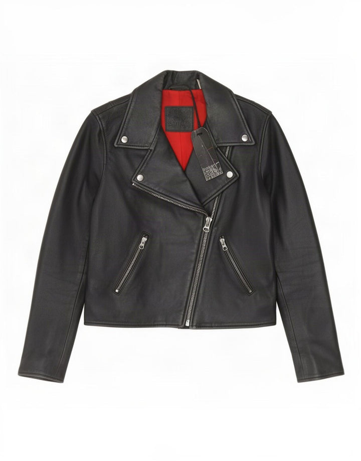 Damska kurtka motocyklowa Levi's Crop Leather UK 6 XS czarna