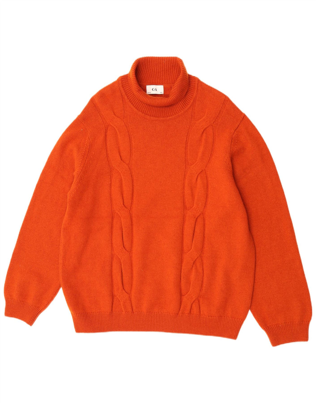 Męski sweter C&A z golfem, 2XL, pomarańczowa wełna