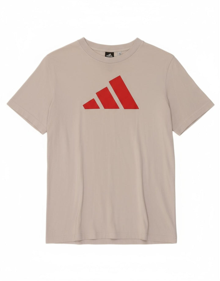 ADIDAS Mens Graphic T-Shirt Top Small White Cotton