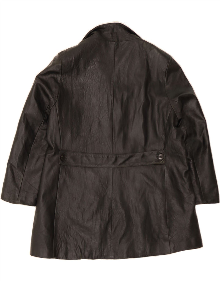 VINTAGE Womens Leather Coat UK 16 Large Black Vintage Vintage and Second-Hand Vintage from Messina Hembry 