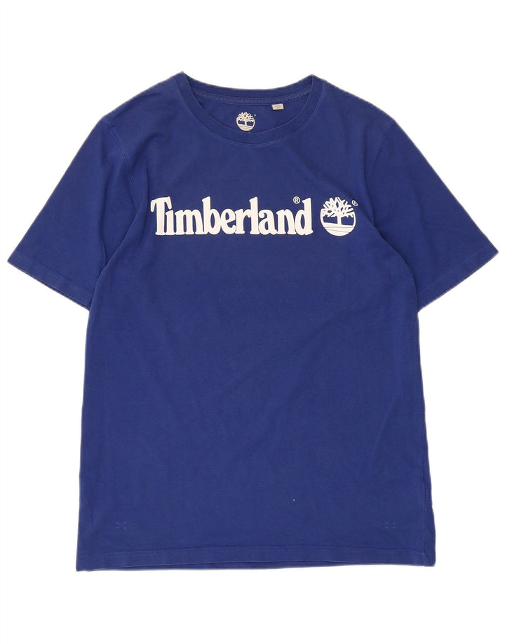 Chłopięca koszulka z grafiką Timberland, 15-16 lat, średnia niebieska bawełna