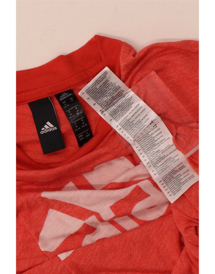 Damska koszulka z grafiką Adidas Top UK 12/14 Średni czerwony poliester